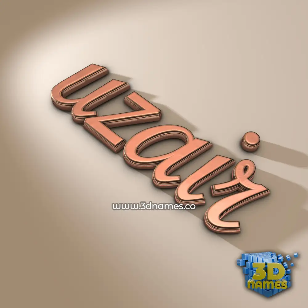 uzair in Rose Gold style - 3D name wallpaper