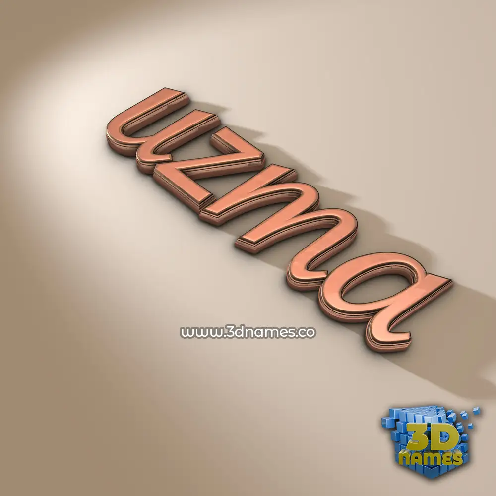 uzma in Rose Gold style - 3D name wallpaper