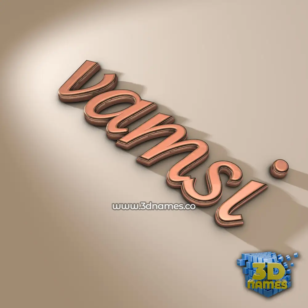 vamsi in Rose Gold style - 3D name wallpaper