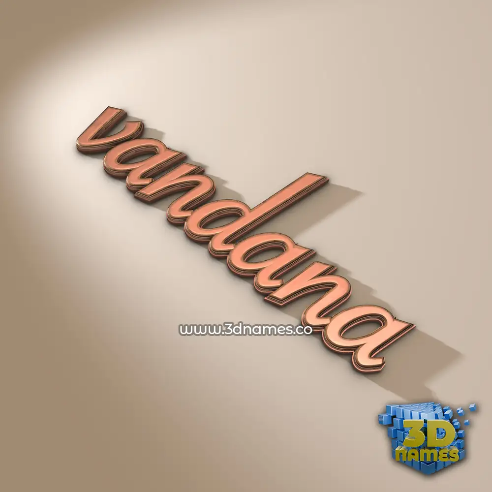 vandana in Rose Gold style - 3D name wallpaper