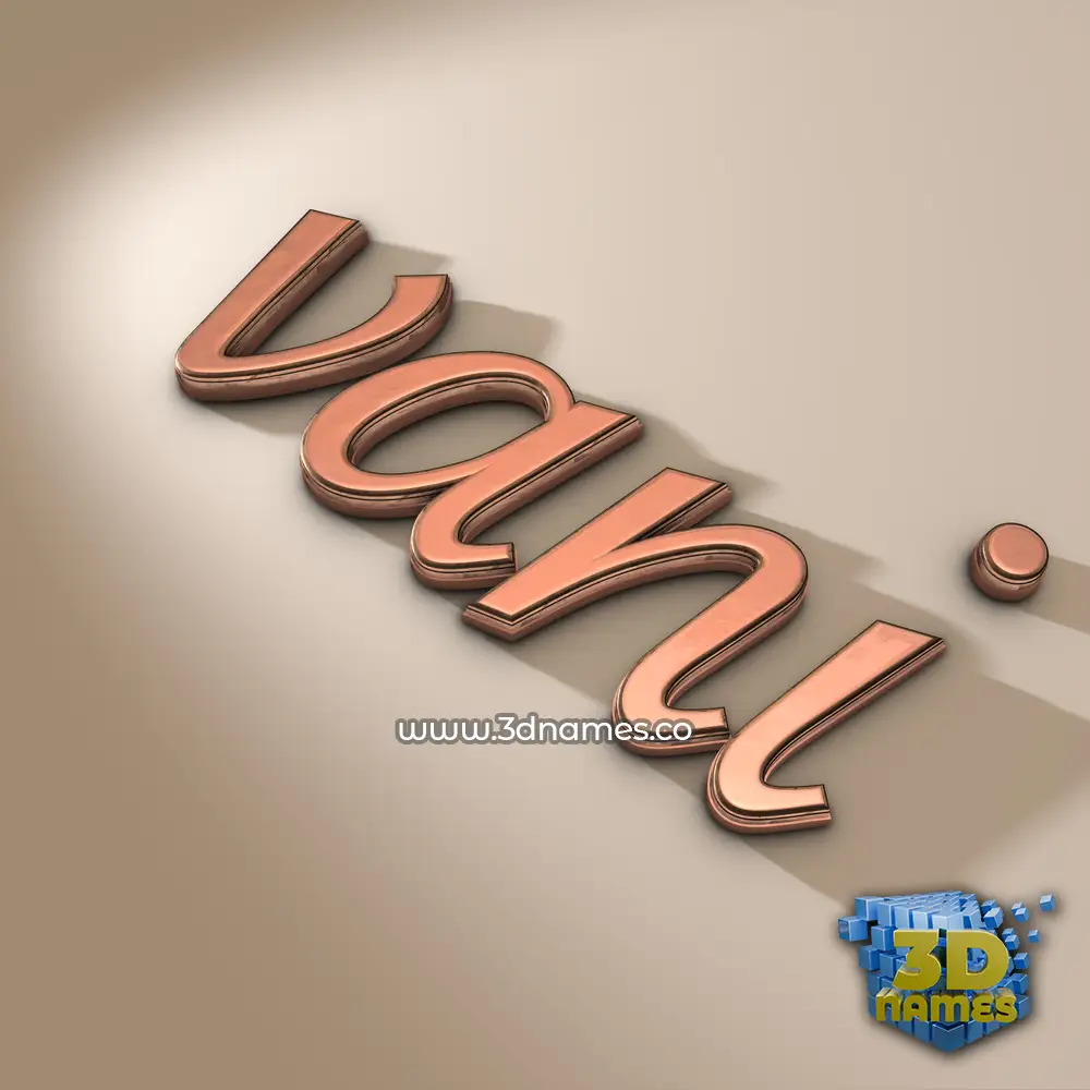vani in Rose Gold style - 3D name wallpaper