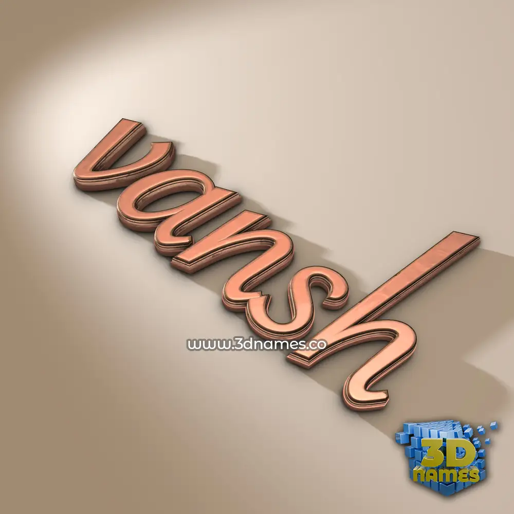 vansh in Rose Gold style - 3D name wallpaper