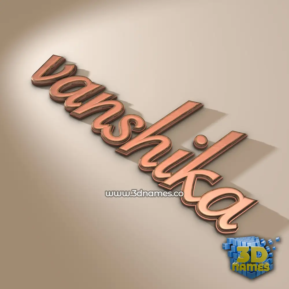 vanshika in Rose Gold style - 3D name wallpaper