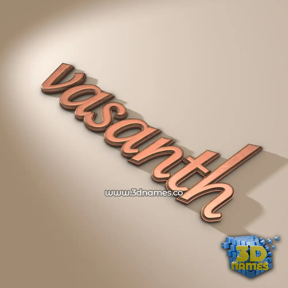 vasanth in Rose Gold style - 3D name wallpaper
