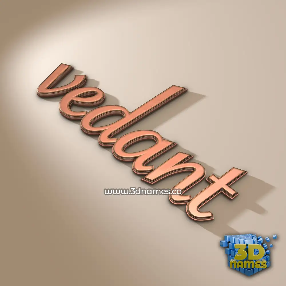 vedant in Rose Gold style - 3D name wallpaper