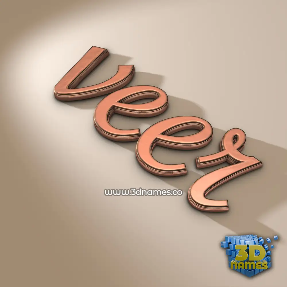 veer in Rose Gold style - 3D name wallpaper