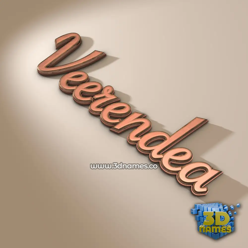 veerendea in Rose Gold style - 3D name wallpaper
