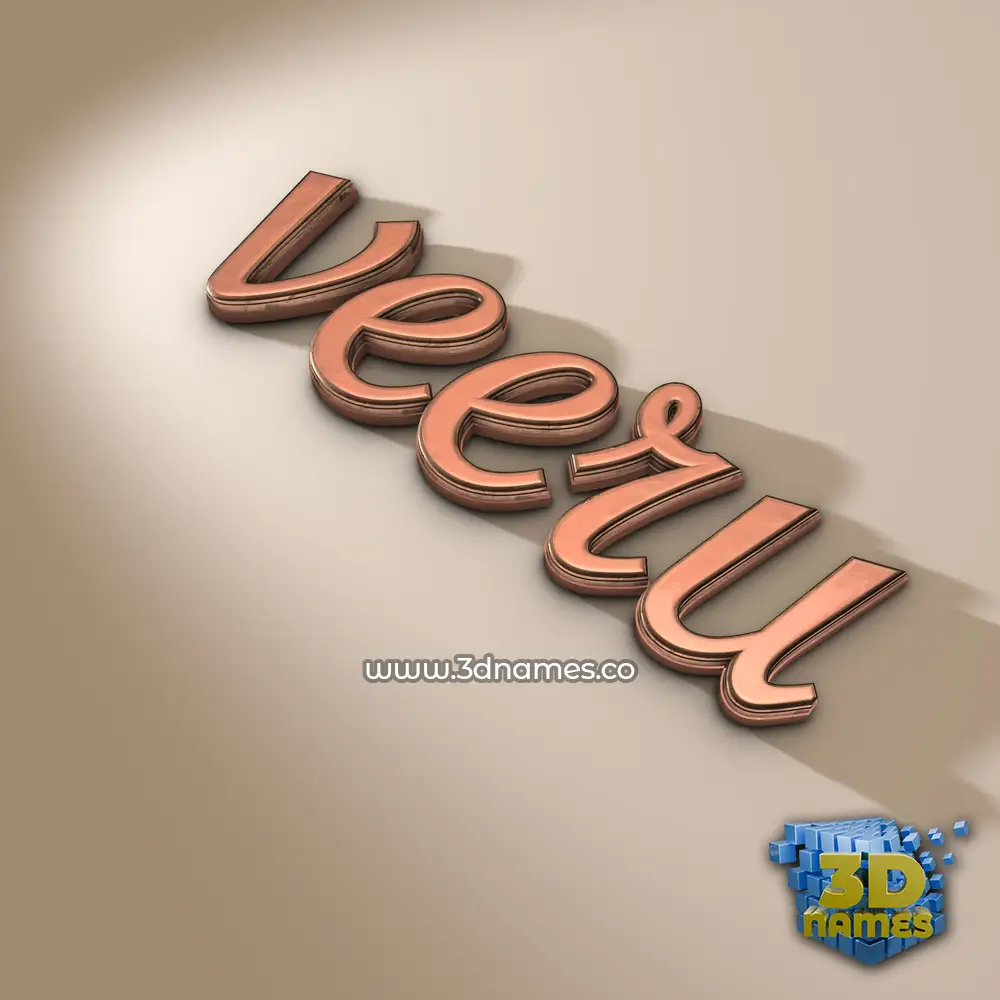 veeru in Rose Gold style - 3D name wallpaper