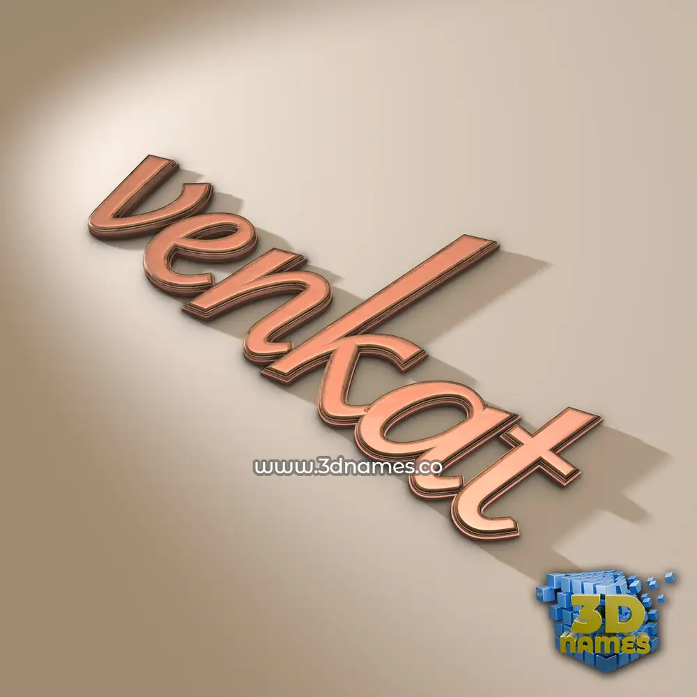 venkat in Rose Gold style - 3D name wallpaper