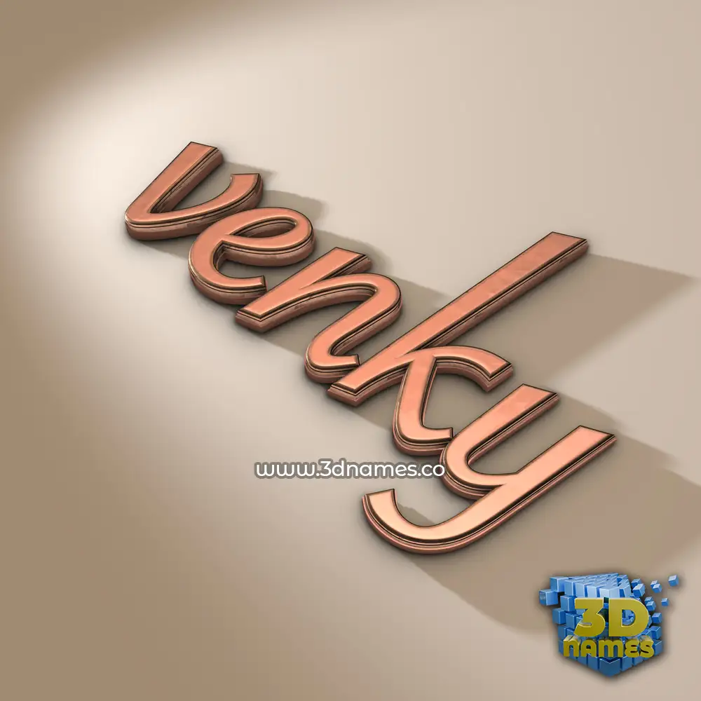 venky in Rose Gold style - 3D name wallpaper