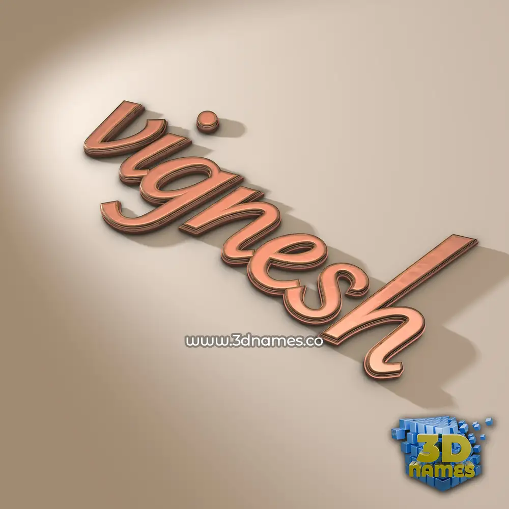 vignesh in Rose Gold style - 3D name wallpaper