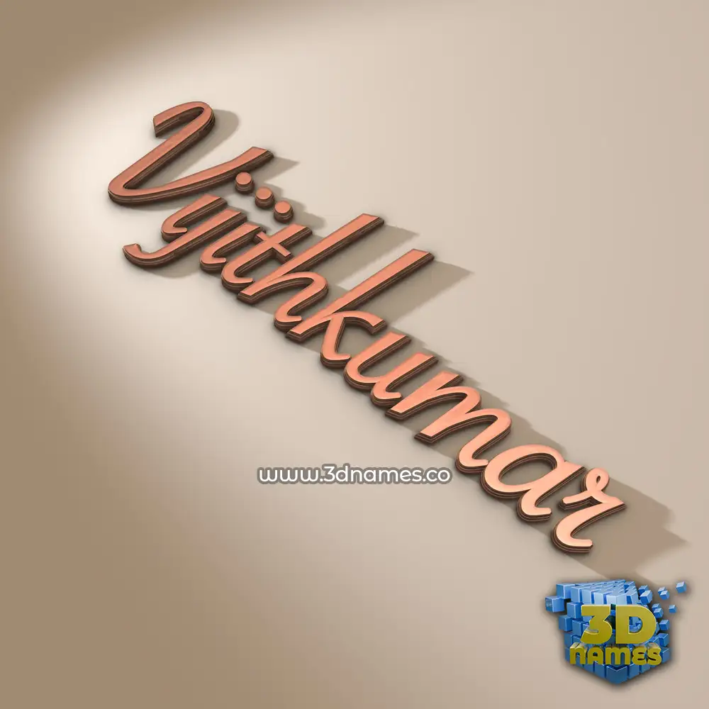 vijithkumar in Rose Gold style - 3D name wallpaper
