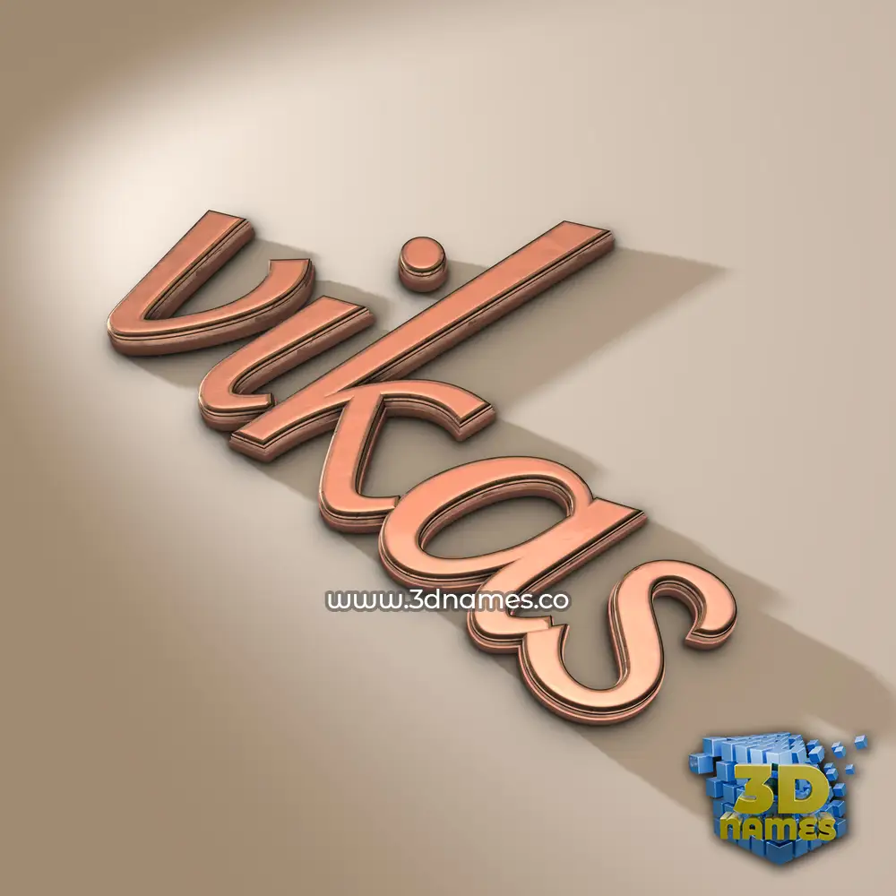 vikas in Rose Gold style - 3D name wallpaper