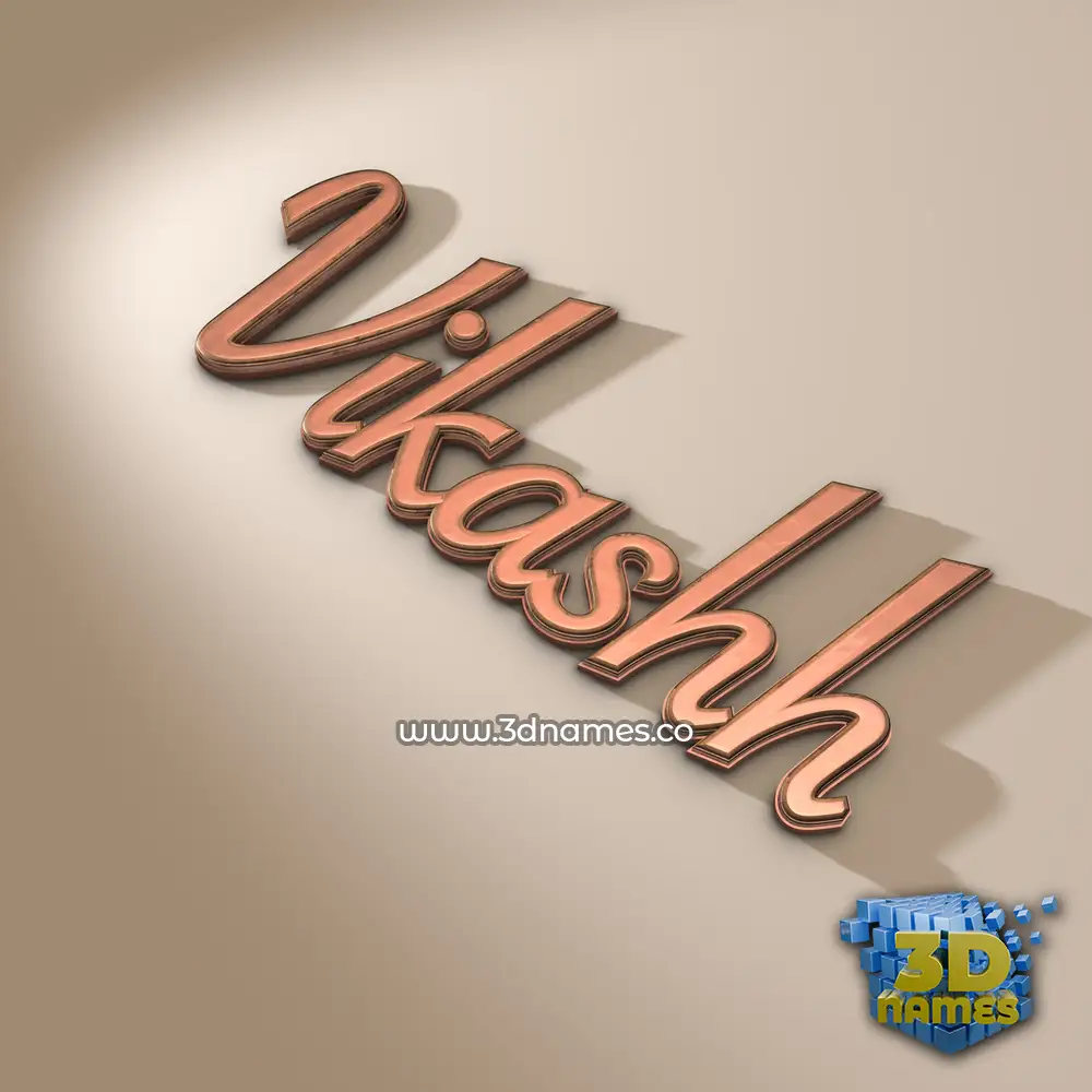 vikashh in Rose Gold style - 3D name wallpaper
