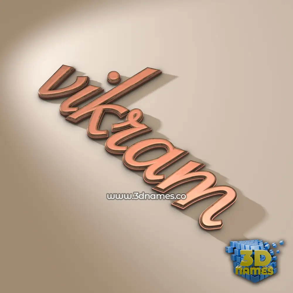 vikram in Rose Gold style - 3D name wallpaper