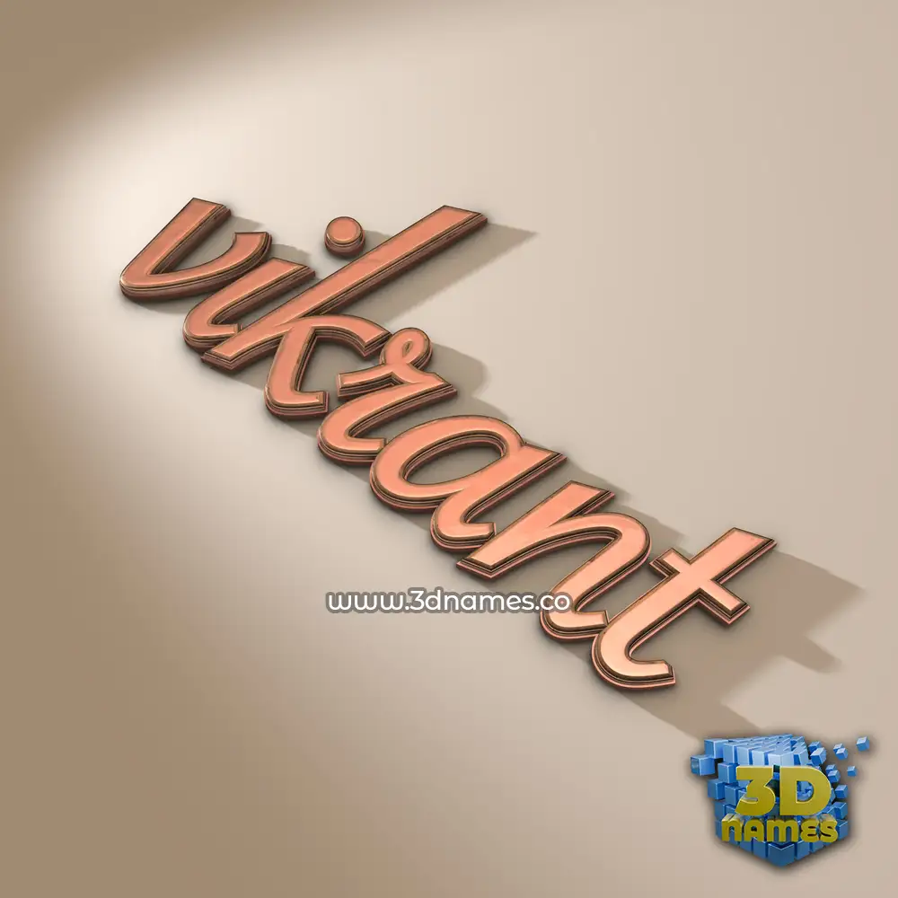 vikrant in Rose Gold style - 3D name wallpaper