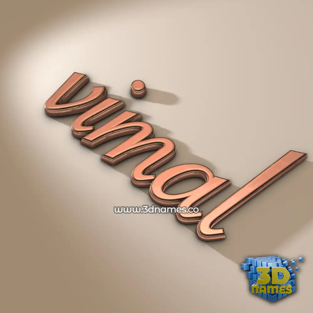 vimal in Rose Gold style - 3D name wallpaper