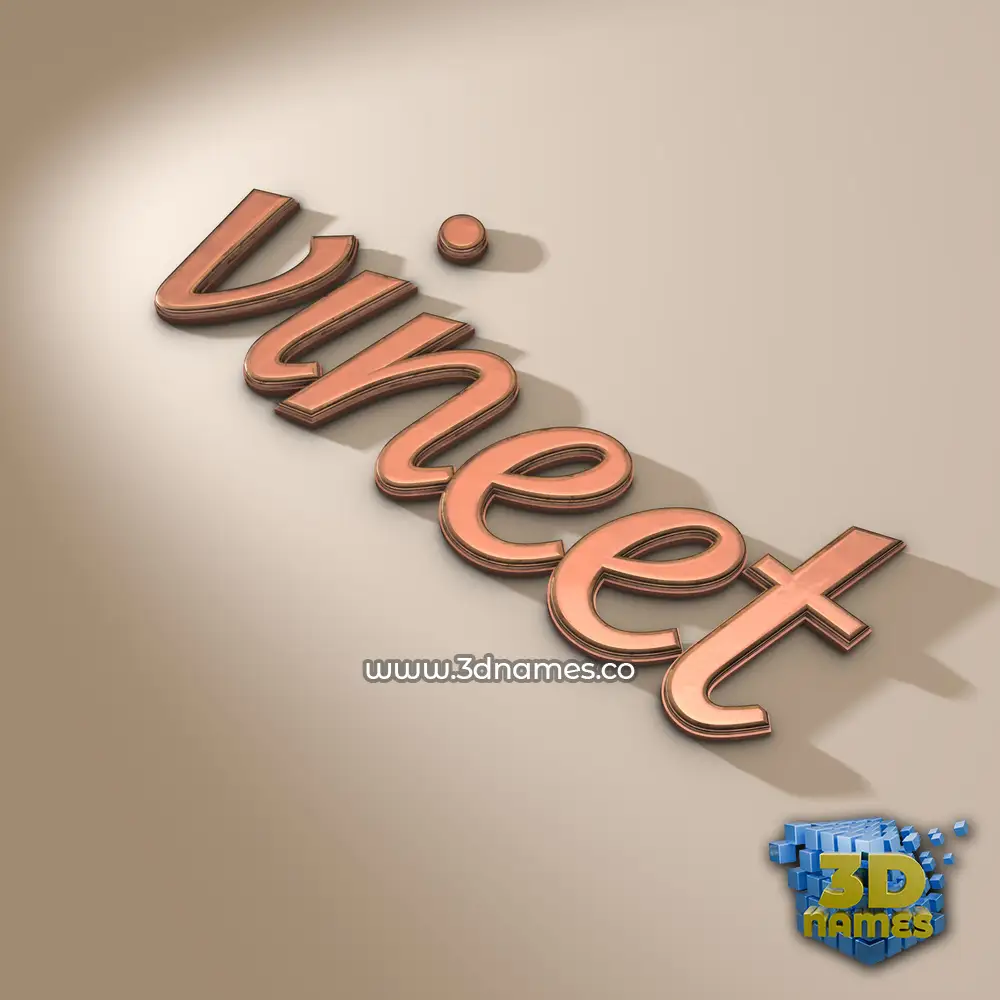 vineet in Rose Gold style - 3D name wallpaper