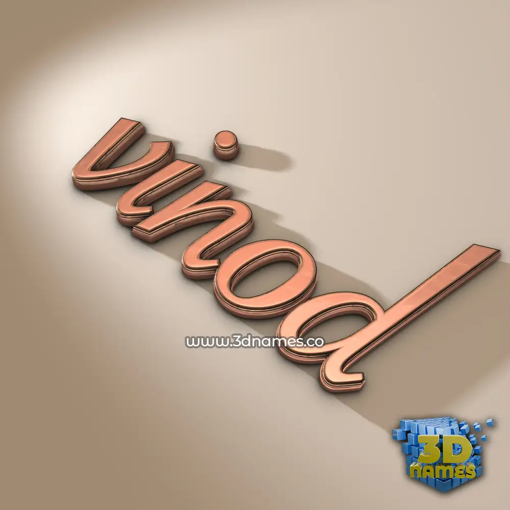 vinod in Rose Gold style - 3D name wallpaper