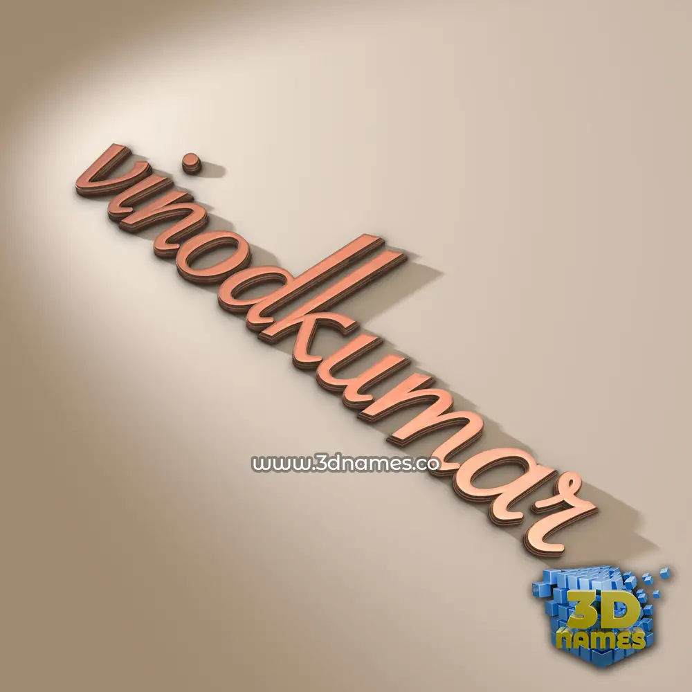 vinodkumar in Rose Gold style - 3D name wallpaper