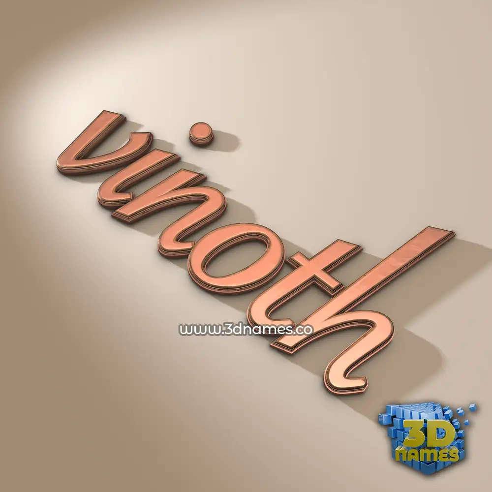 vinoth in Rose Gold style - 3D name wallpaper
