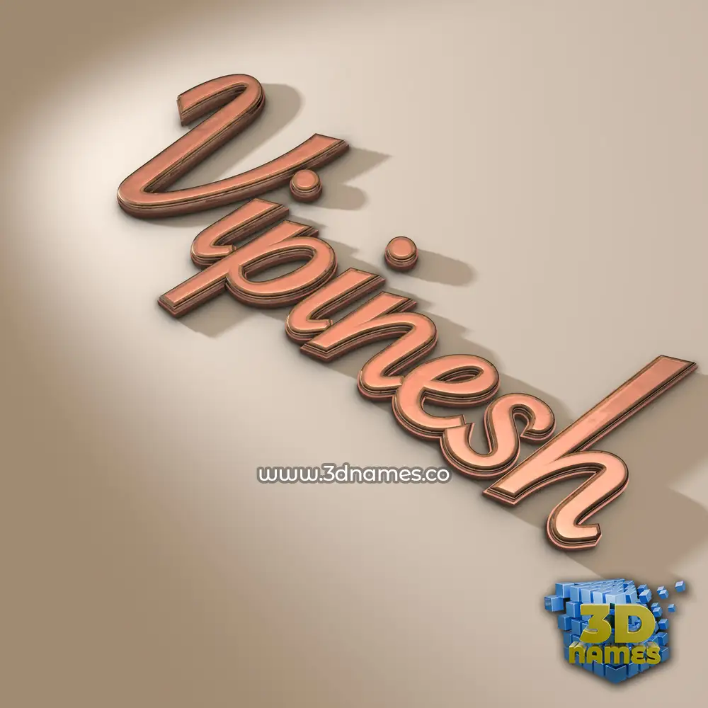 vipinesh in Rose Gold style - 3D name wallpaper