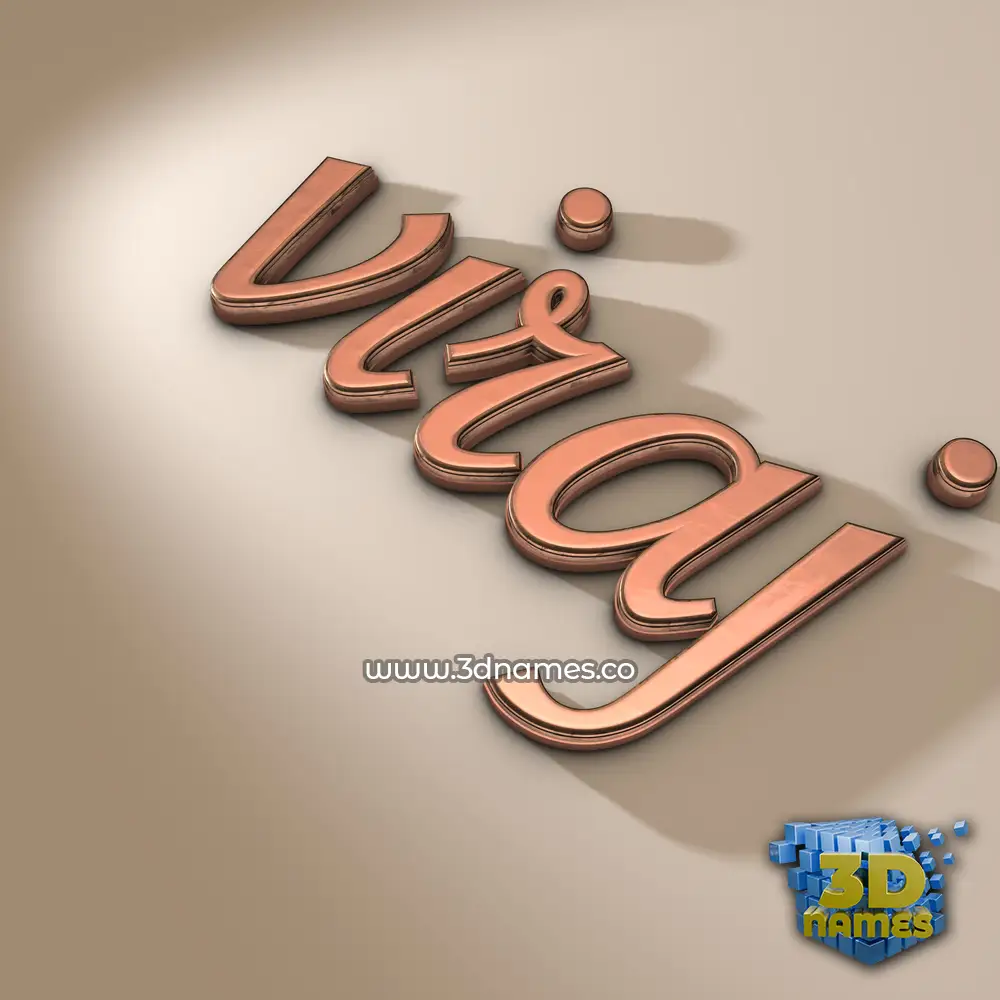 viraj in Rose Gold style - 3D name wallpaper
