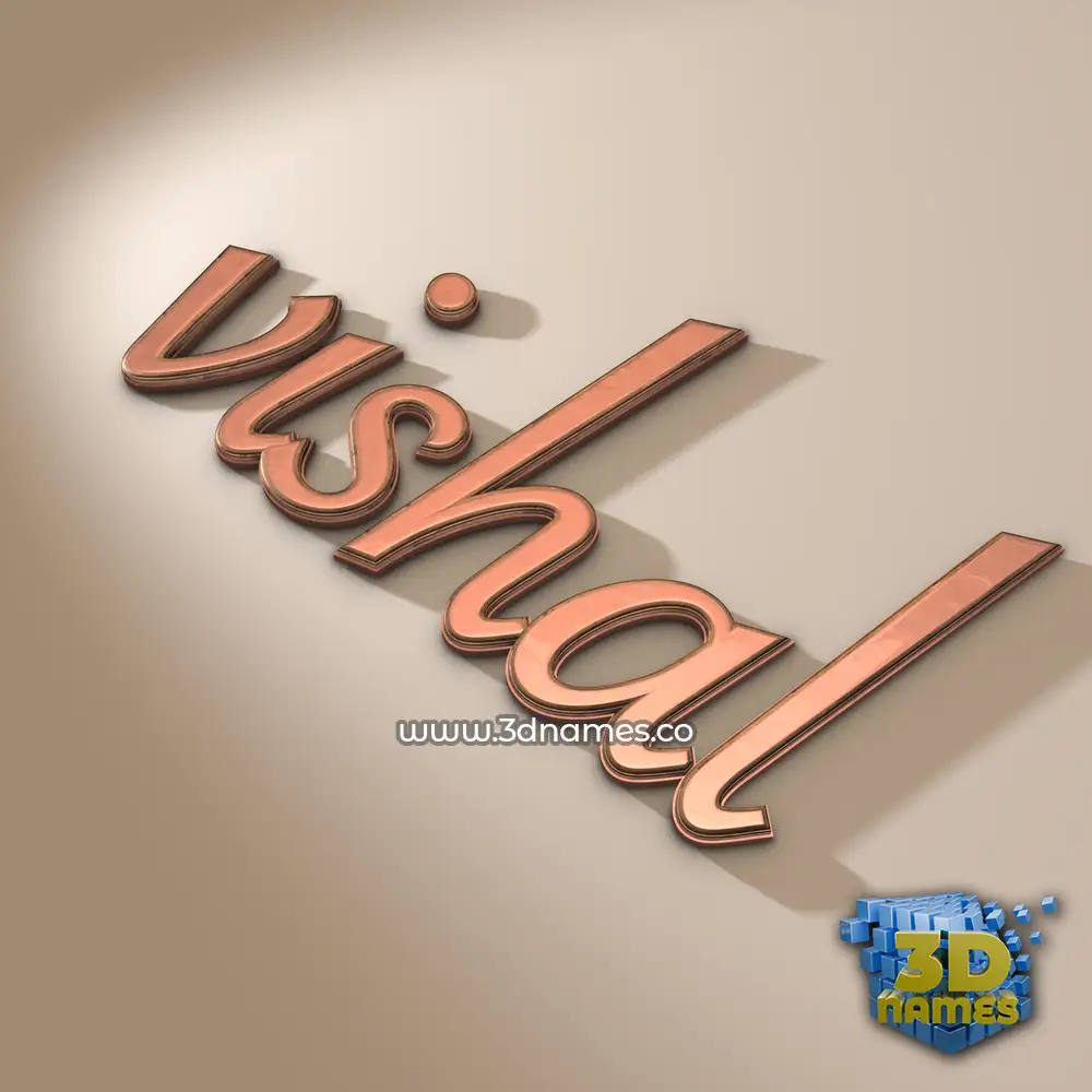vishal in Rose Gold style - 3D name wallpaper
