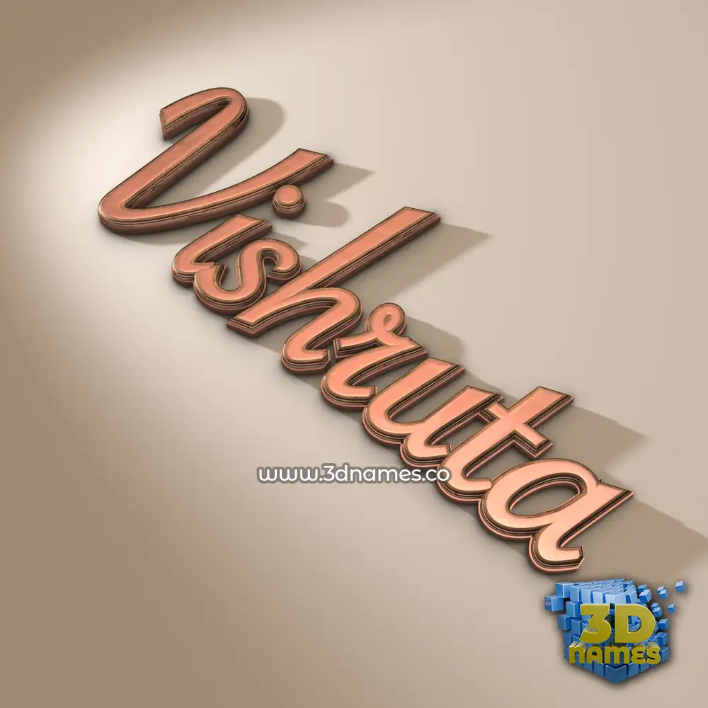 vishruta in Rose Gold style - 3D name wallpaper