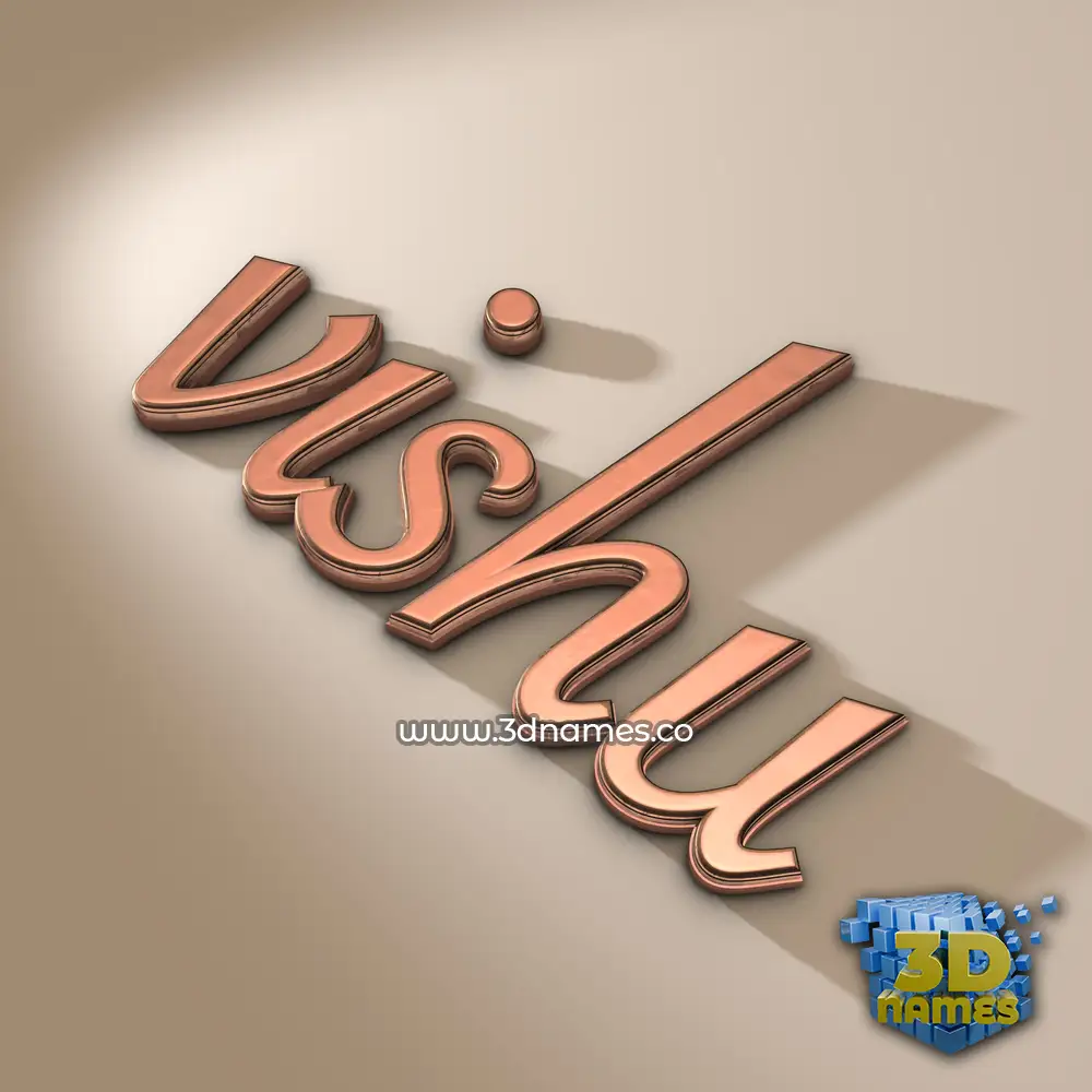 vishu in Rose Gold style - 3D name wallpaper