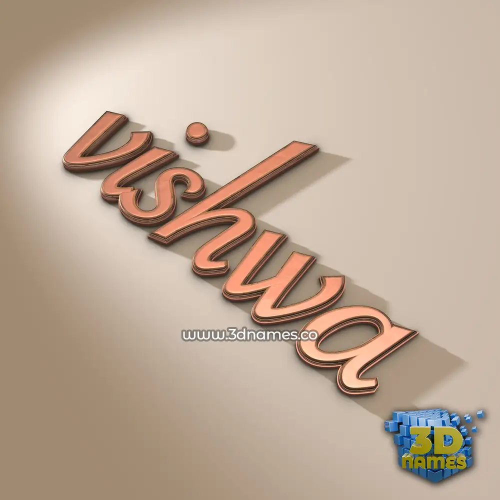 vishwa in Rose Gold style - 3D name wallpaper