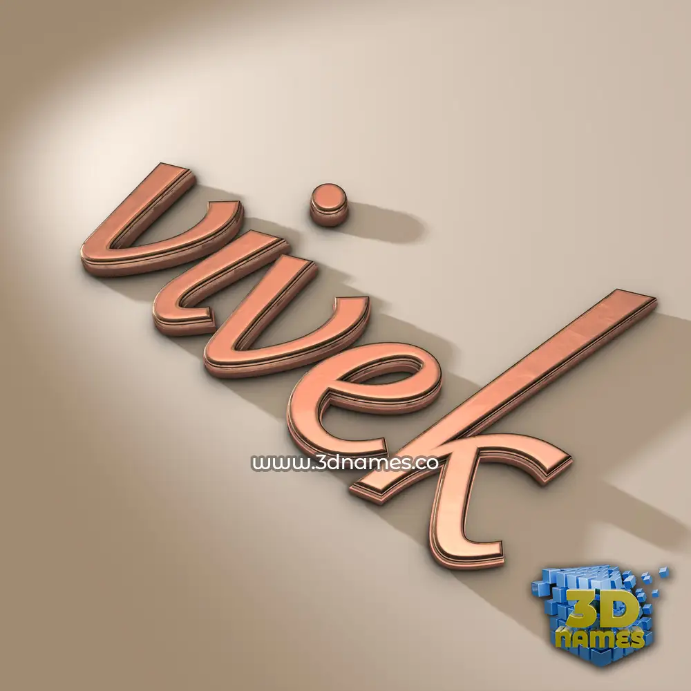 vivek in Rose Gold style - 3D name wallpaper