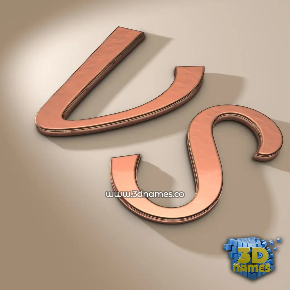 vs in Rose Gold style - 3D name wallpaper