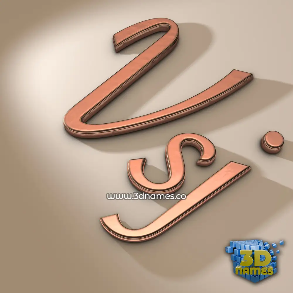vsj in Rose Gold style - 3D name wallpaper