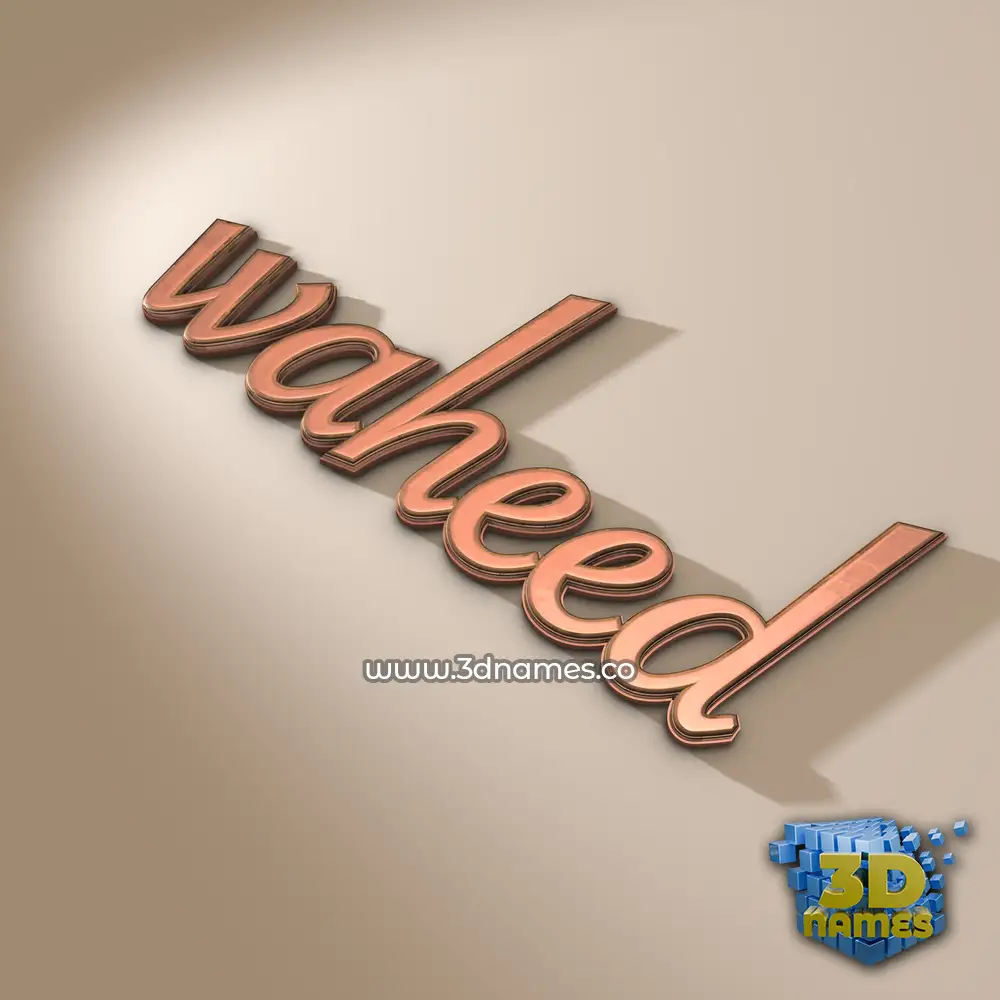 waheed in Rose Gold style - 3D name wallpaper