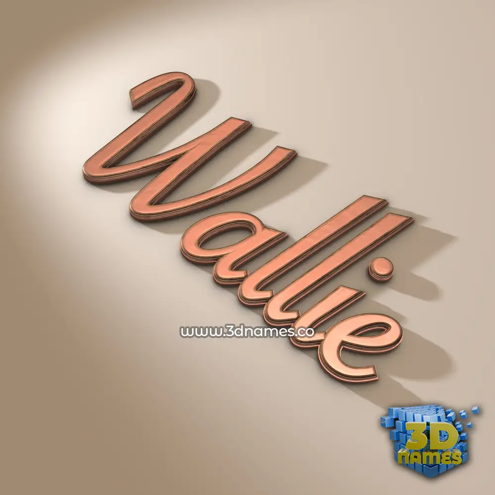 wallie in Rose Gold style - 3D name wallpaper