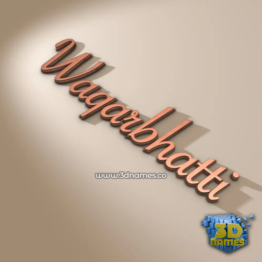 waqarbhatti in Rose Gold style - 3D name wallpaper