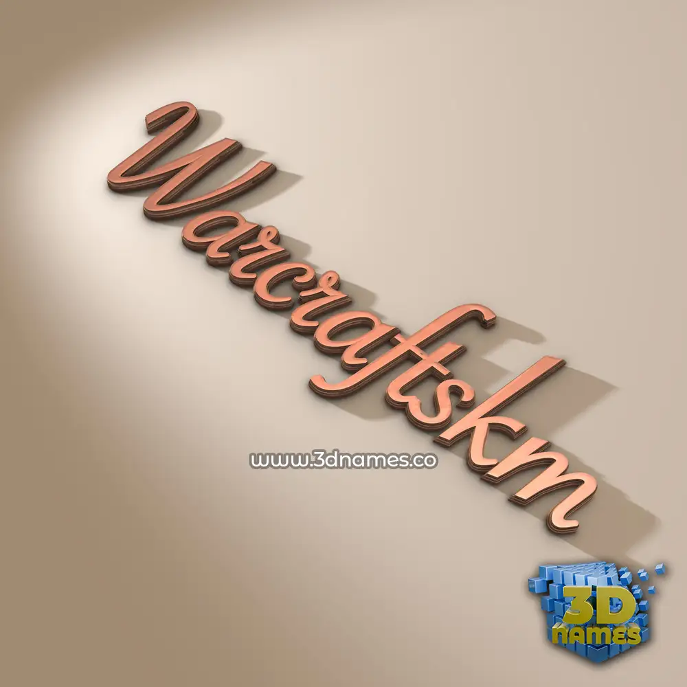 warcraftskm in Rose Gold style - 3D name wallpaper
