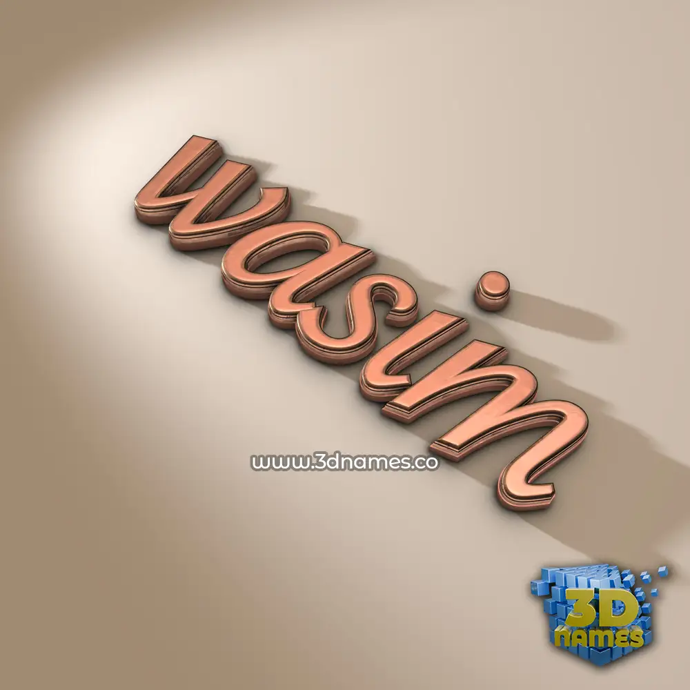 wasim in Rose Gold style - 3D name wallpaper