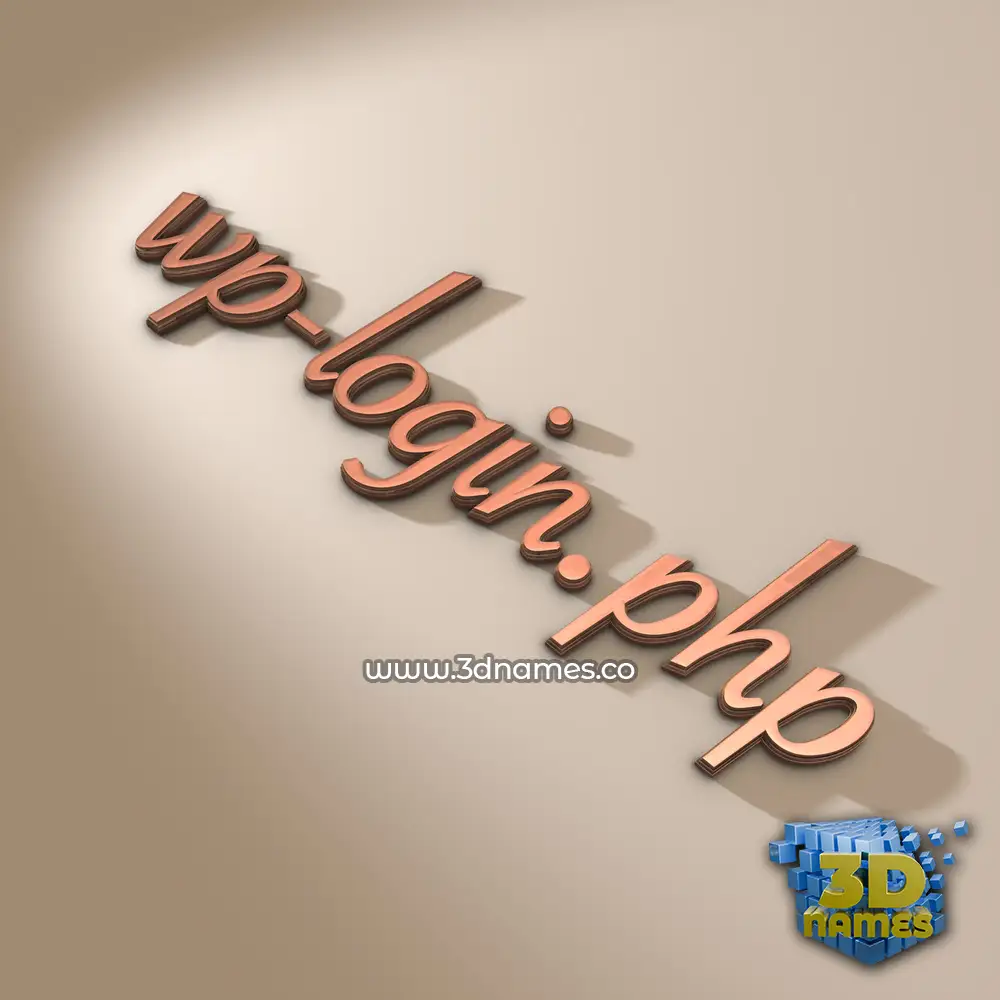 wp-login.php in Rose Gold style - 3D name wallpaper