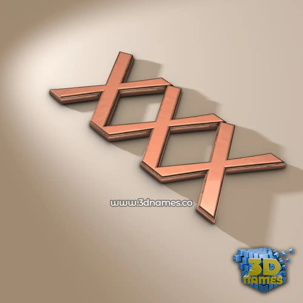 xxx in Rose Gold style - 3D name wallpaper