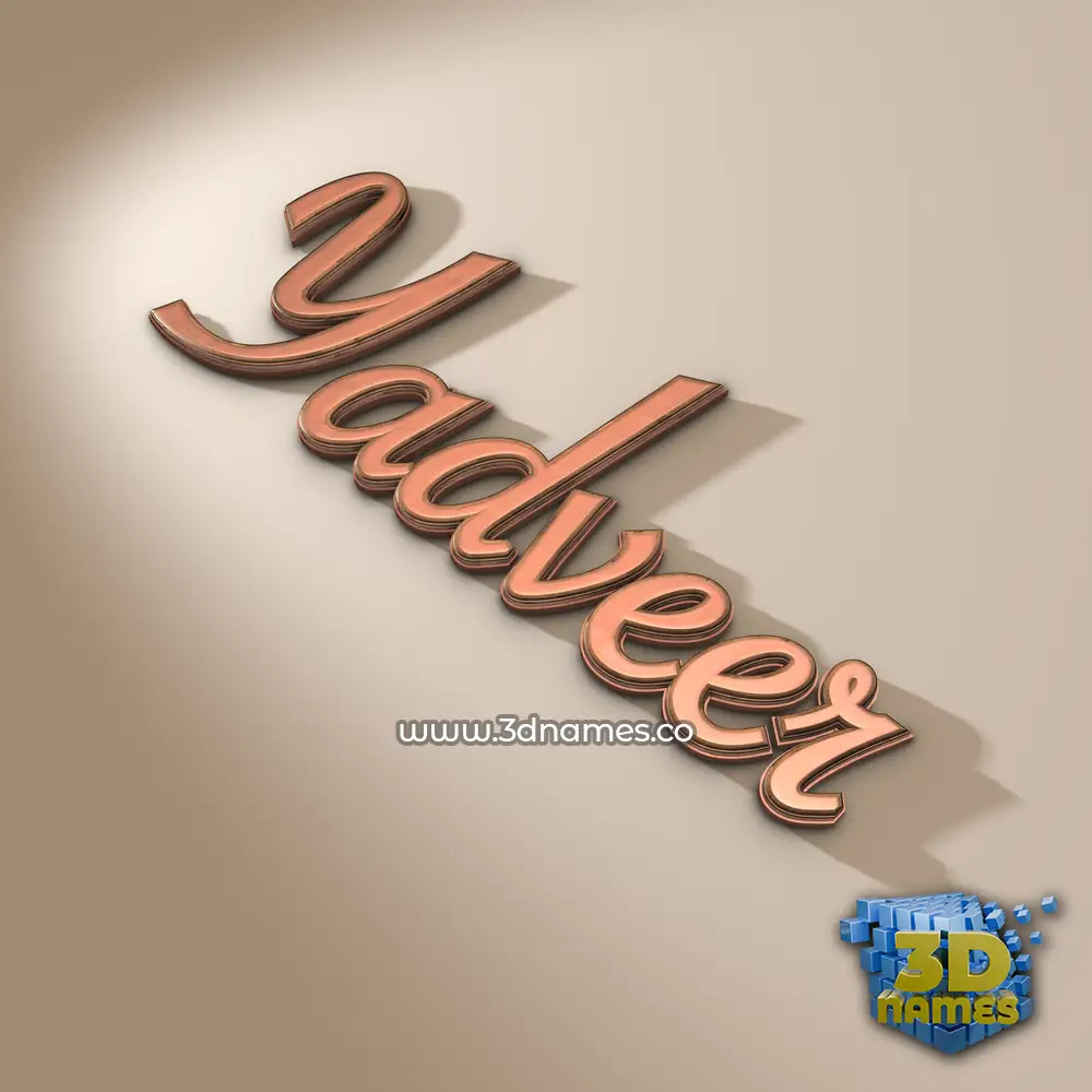 yadveer in Rose Gold style - 3D name wallpaper