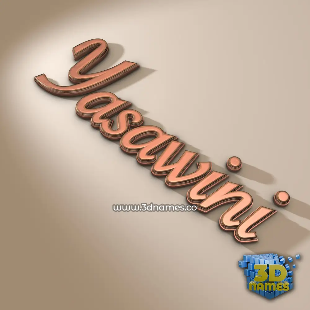 yasawini in Rose Gold style - 3D name wallpaper