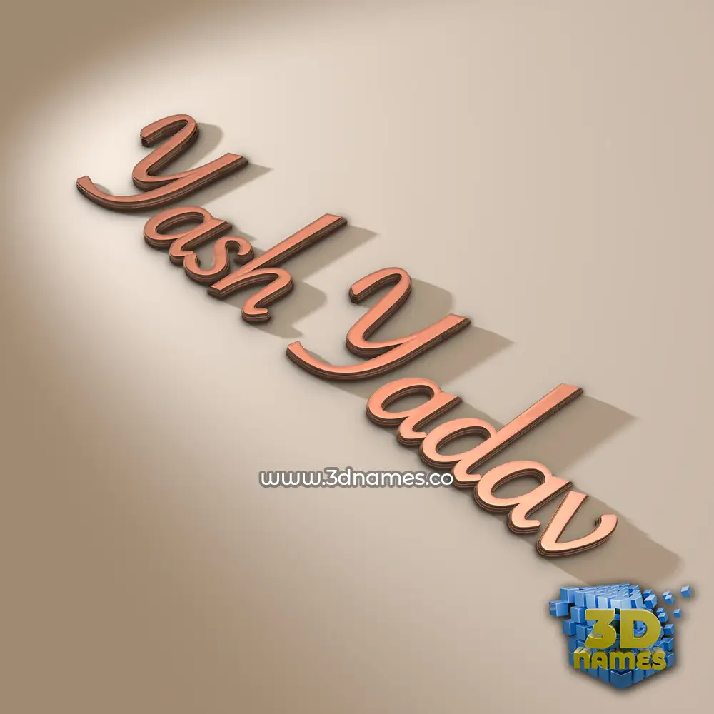 yash yadav in Rose Gold style - 3D name wallpaper
