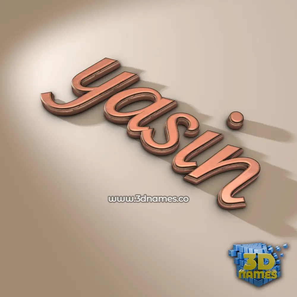yasin in Rose Gold style - 3D name wallpaper