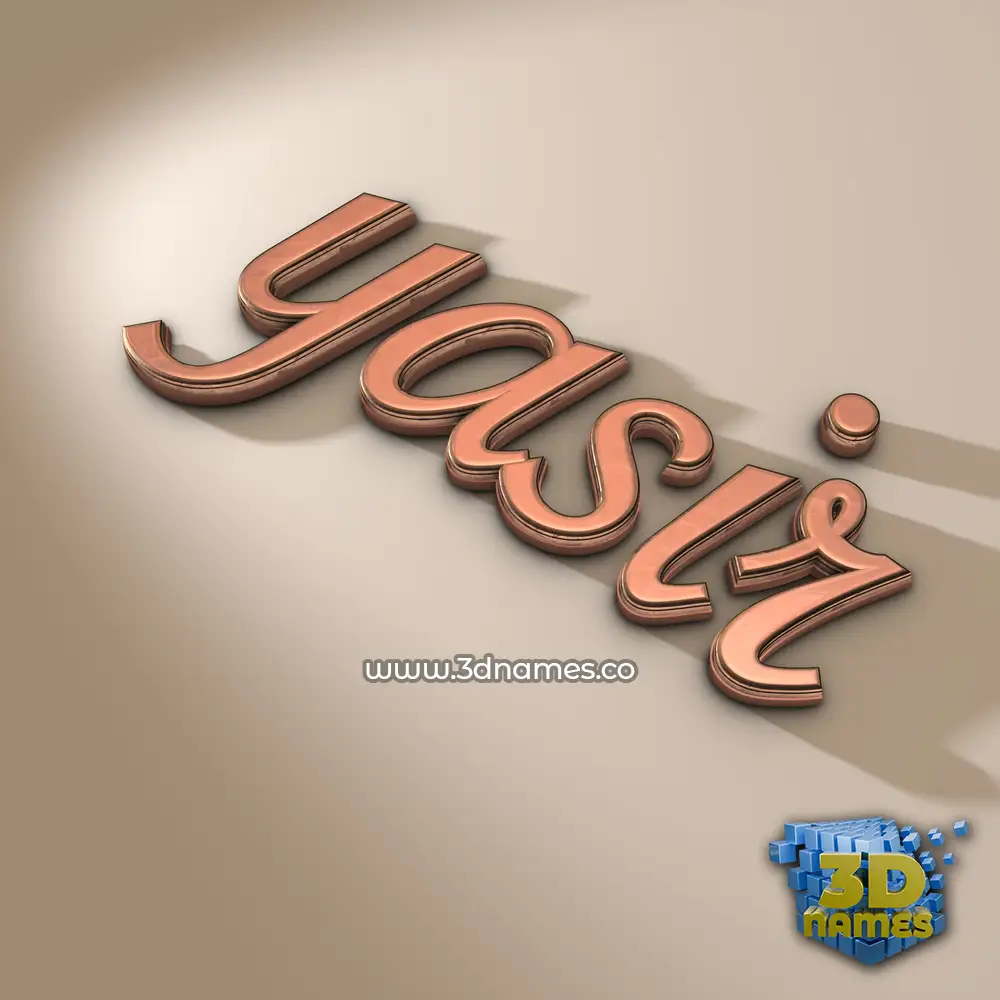 yasir in Rose Gold style - 3D name wallpaper