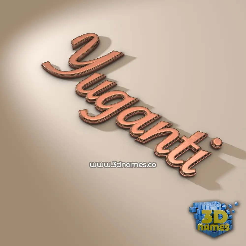 yuganti in Rose Gold style - 3D name wallpaper