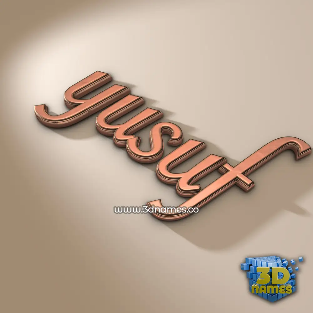 yusuf in Rose Gold style - 3D name wallpaper