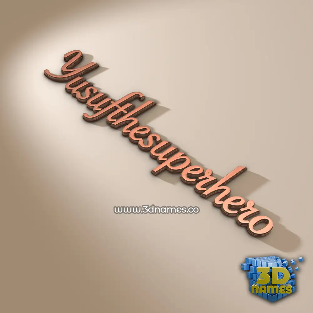 yusufthesuperhero in Rose Gold style - 3D name wallpaper