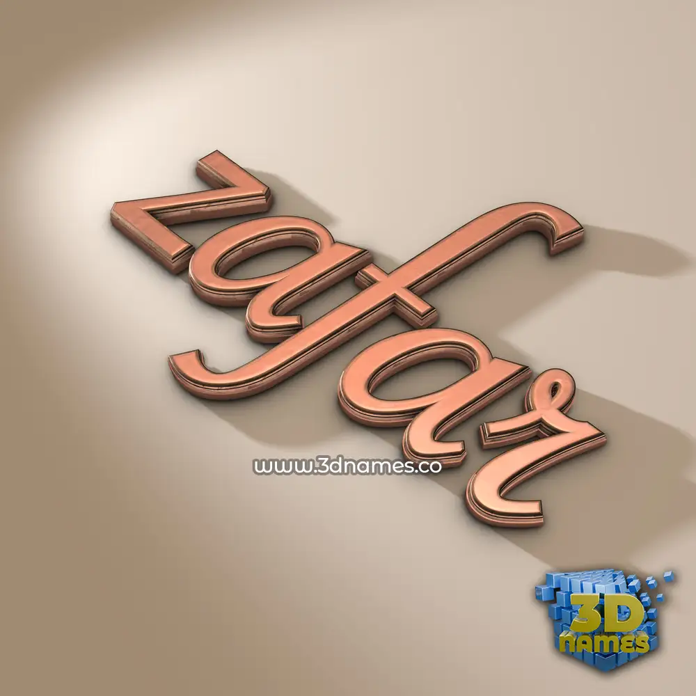 zafar in Rose Gold style - 3D name wallpaper